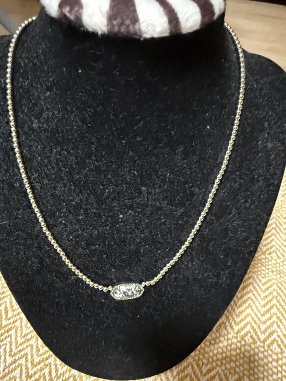 Kendra Scott Silver Crystal Oval Station Necklace